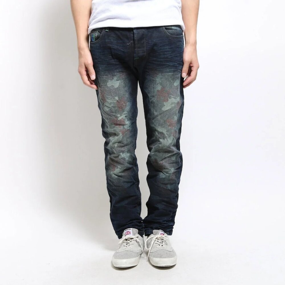 DESIGUAL RICARDO JEANS DARK BLUE DENIM CAMO FADING sz 32 x 32
